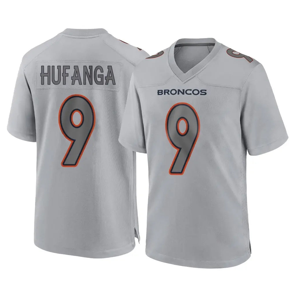 Pouc D.Broncos #9 Talanoa Hufanga Player Gray Atmosphere Fashion Limited Game Stitched Jerseys