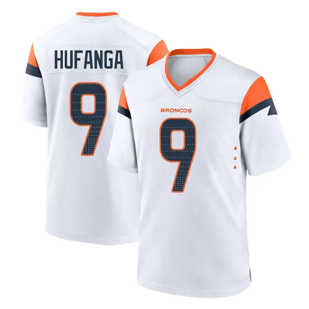 Pouc D.Broncos #9 Talanoa Hufanga Player White Home Game Stitched Jerseys