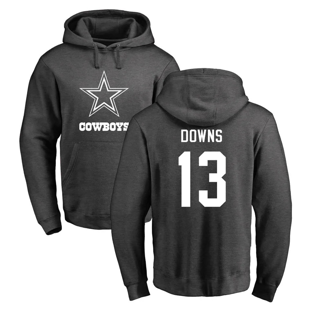 Pouc D.Cowboys #13 Caleb Downs Player Ash One Color Pullover Hoodie Limited Stitched Jerseys