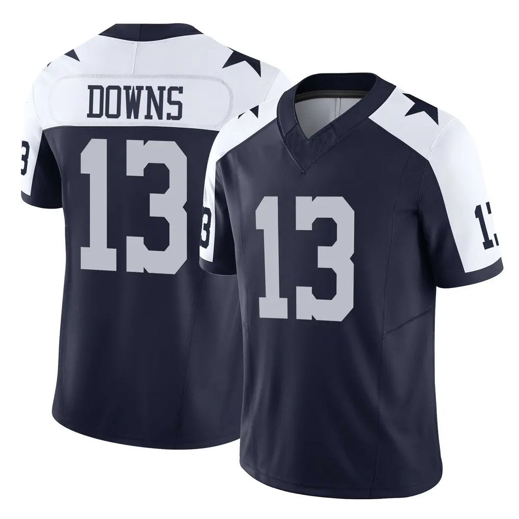 Pouc D.Cowboys #13 Caleb Downs Player Navy-White Limited Alternate Vapor F.U.S.E. Home Game Stitched Jerseys