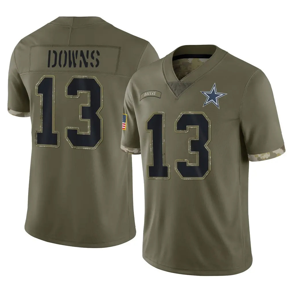 Pouc D.Cowboys #13 Caleb Downs Player Olive Salute to Service Limited Game Stitched Jerseys