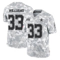 Pouc D.Cowboys #33 Javonte Williams Player Arctic Camo Salute to Service Limited Home Game Stitched Jerseys