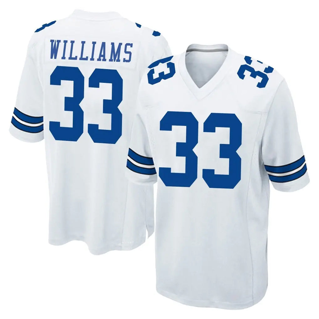 Pouc D.Cowboys #33 Javonte Williams Player White Home Game Stitched Jerseys