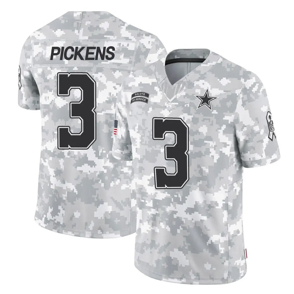 Pouc D.Cowboys #3 George Pickens Player Arctic Camo Salute to Service Limited Home Game Stitched Jerseys