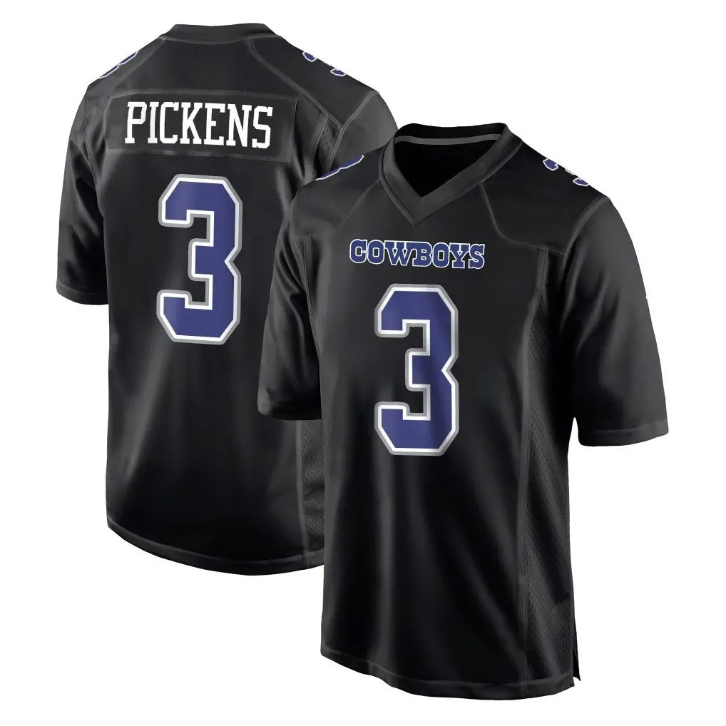 Pouc D.Cowboys #3 George Pickens Player Carbon Black Fashion Home Game Stitched Jerseys