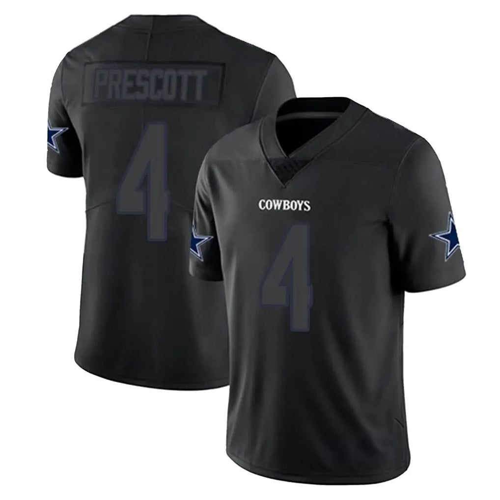 Pouc D.Cowboys #4 Dak Prescott Player Black Impact Limited Home Game Stitched Jerseys