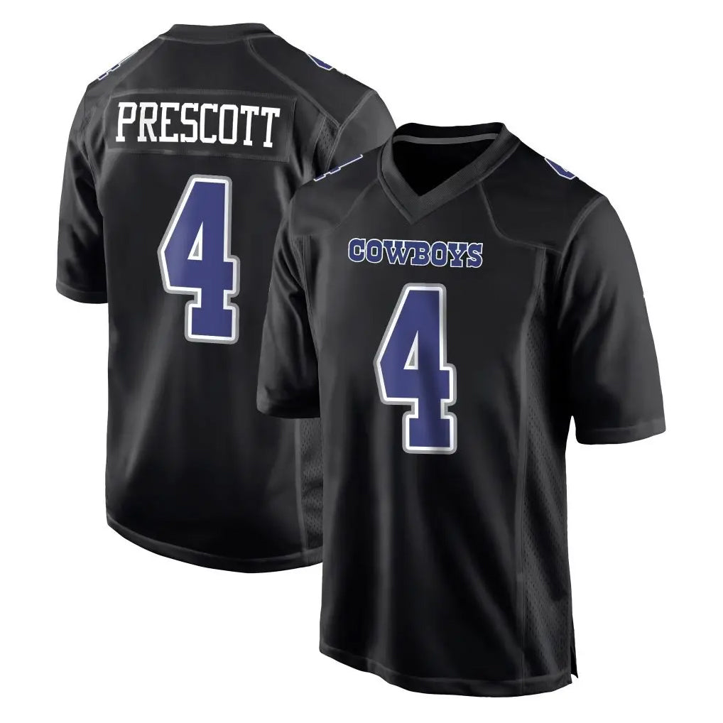 Pouc D.Cowboys #4 Dak Prescott Player Carbon Black Fashion Home Game Stitched Jerseys