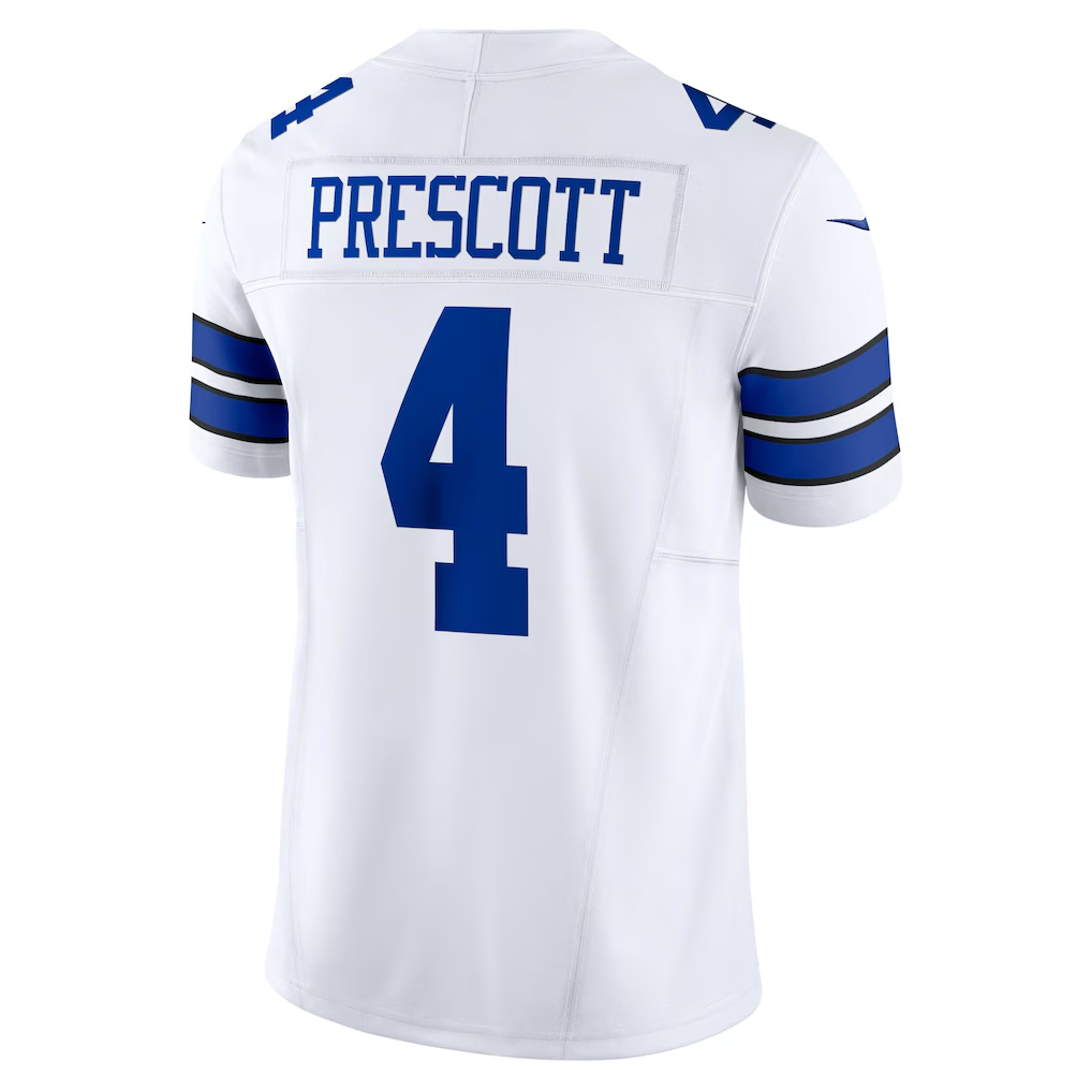 Pouc D.Cowboys #4 Dak Prescott White Vapor F.U.S.E. Limited Stitched Jerseys