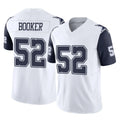 Pouc D.Cowboys #52 Tyler Booker Player White-Navy Limited Vapor F.U.S.E. Home Game Stitched Jerseys