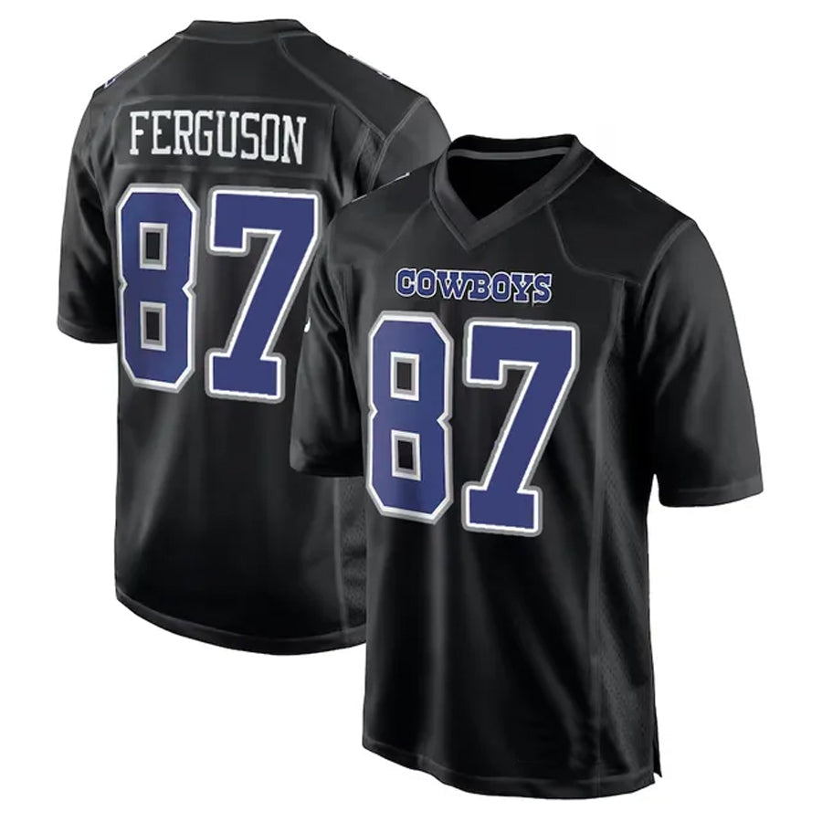 Pouc D.Cowboys #87 Jake Ferguson Player Carbon Black Fashion Stitched Jerseys