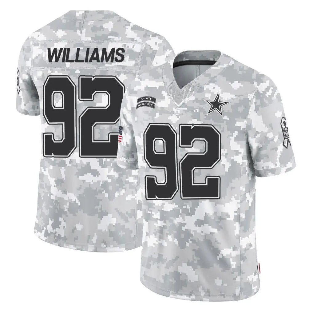 Pouc D.Cowboys #92 Quinnen Williams Player Arctic Camo Salute to Service Limited Home Game Stitched Jerseys