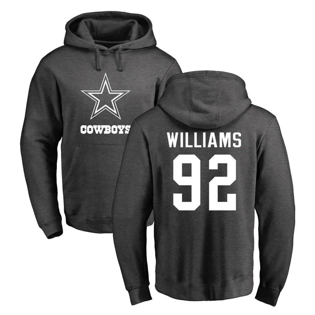 Pouc D.Cowboys #92 Quinnen Williams Player Ash One Color Pullover Hoodie Limited Stitched Jerseys