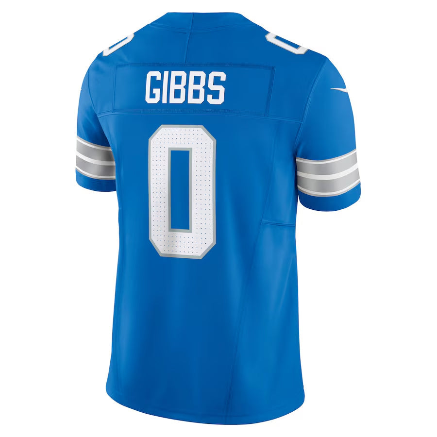 Pouc D.Lions #0 Jahmyr Gibbs Player Blue Vapor F.U.S.E. Limited Game Stitched Jerseys