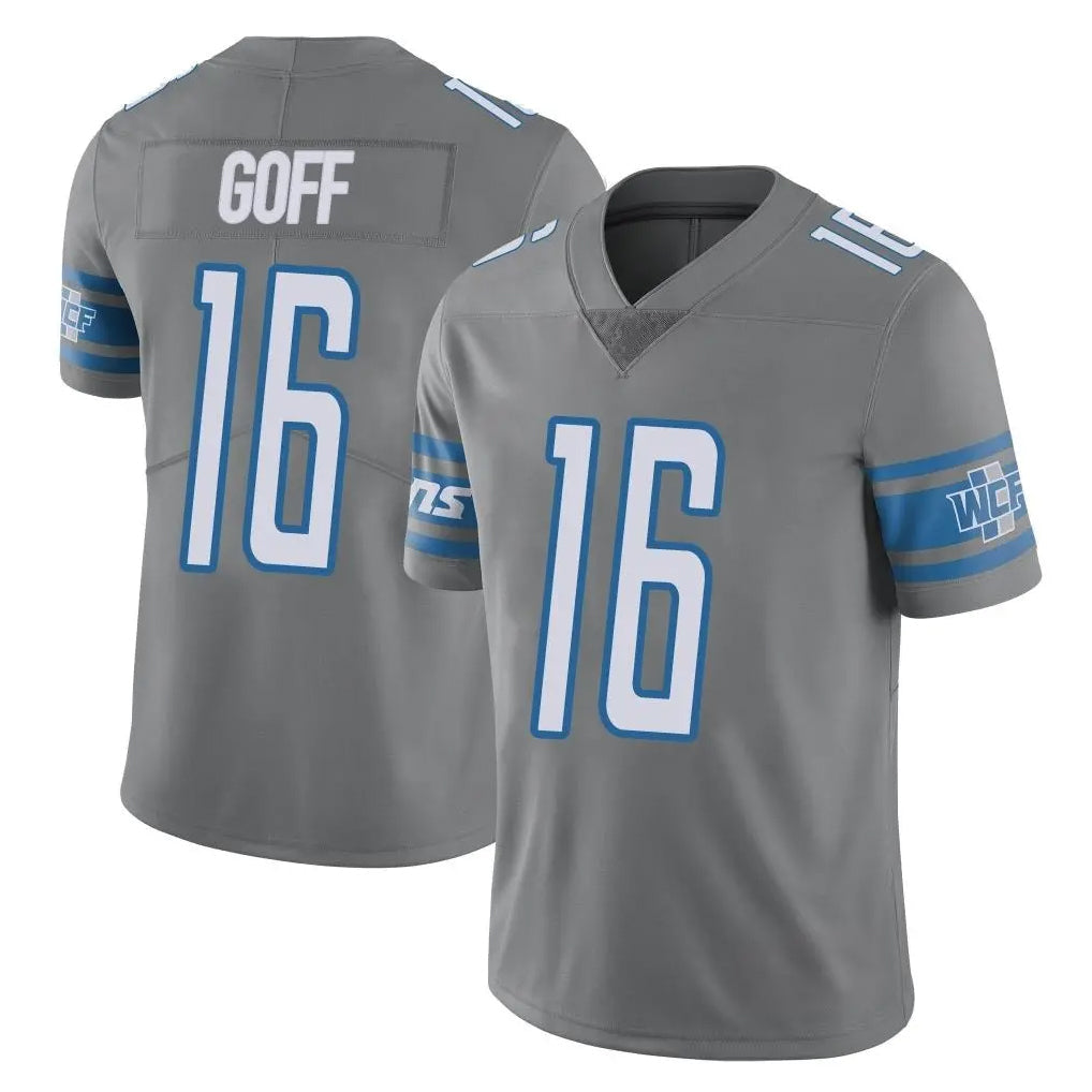 Pouc D.Lions #16 Jared Goff Player Gray Vapor Untouchable Limited Home Game Stitched Jerseys