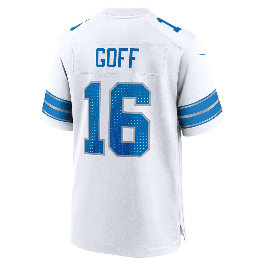 Pouc D.Lions #16 Jared Goff Player White Home Game Stitched Jerseys