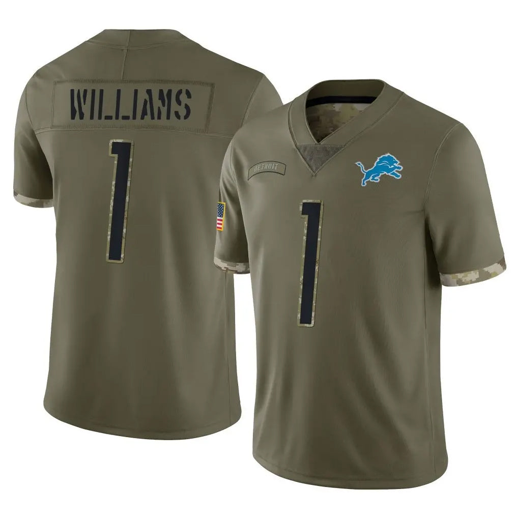 Pouc D.Lions #1 Jameson Williams Player Olive Salute To Service Limited Stitched Jerseys