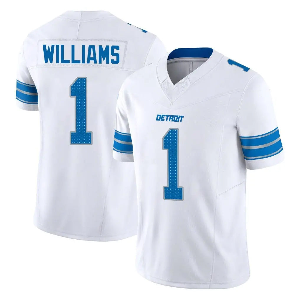 Pouc D.Lions #1 Jameson Williams Player White Limited Vapor F.U.S.E. Alternate Home Game Stitched Jerseys