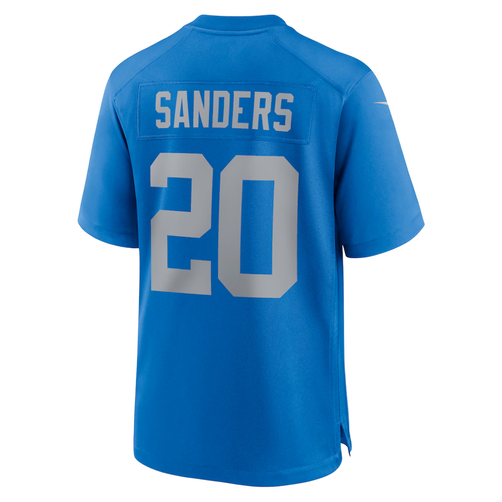 Pouc D.Lions #20 Barry Sanders Blue Alternate Game Stitched Jerseys
