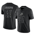 Pouc D.Lions #31 Kerby Joseph Player Black Reflective Limited Home Game Stitched Jerseys