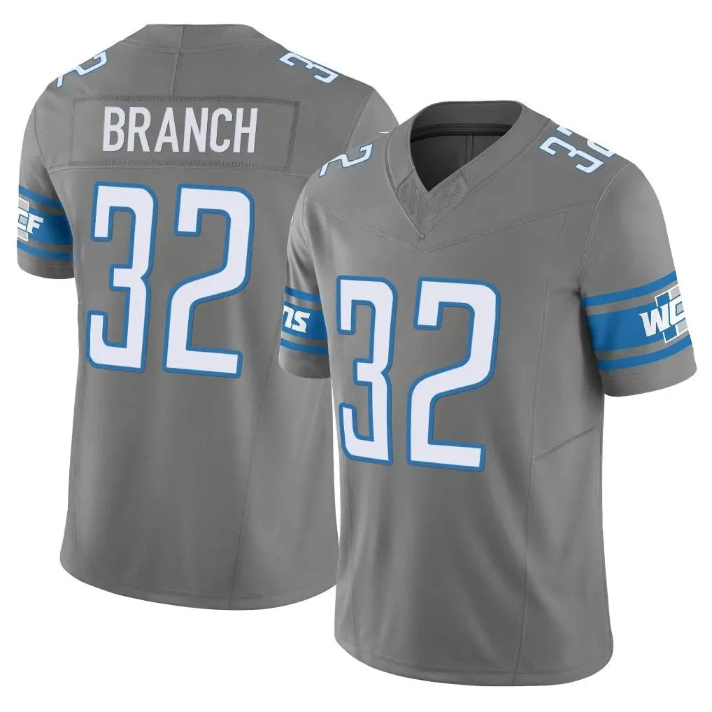 Pouc D.Lions #32 Brian Branch Player Gray Vapor F.U.S.E. Limited Home Game Stitched Jerseys