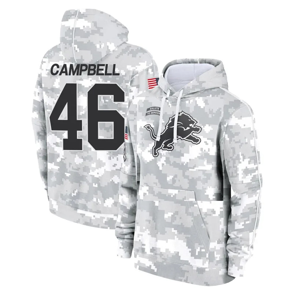 Pouc D.Lions #46 Jack Campbell Player Arctic Camo Salute to Service Hoodies Limited Game Stitched Jerseys