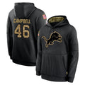 Pouc D.Lions #46 Jack Campbell Player Black Salute to Service Hoodies Limited Game Stitched Jerseys