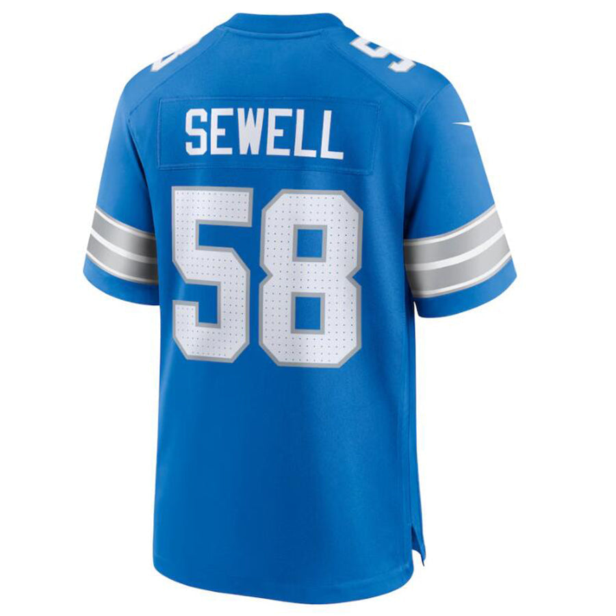 Pouc D.Lions #58 Penei Sewell Blue Game Jersey American Stitched Jerseys