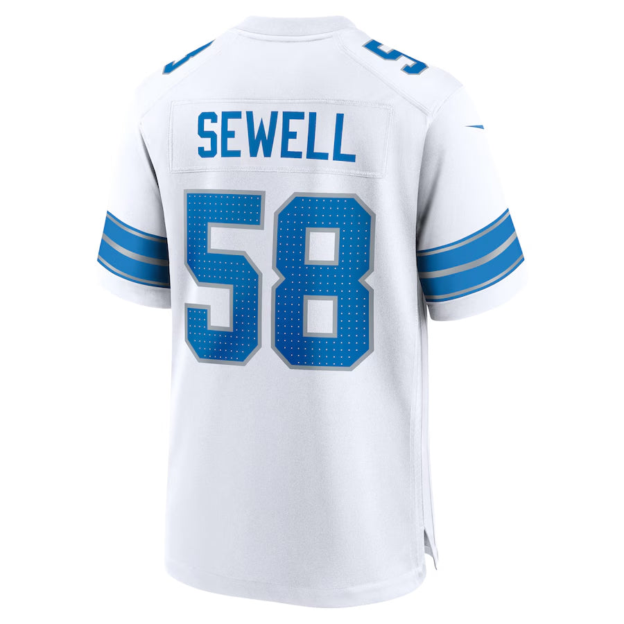 Pouc D.Lions #58 Penei Sewell Player White Home Game Stitched Jerseys