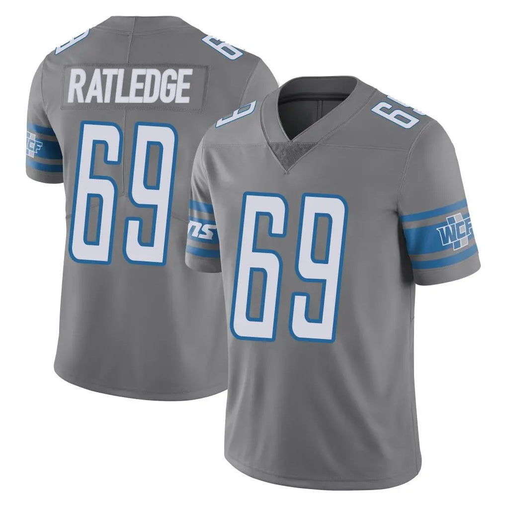 Pouc D.Lions #69 Tate Ratledge Player Gray Vapor Untouchable Limited Home Game Stitched Jerseys