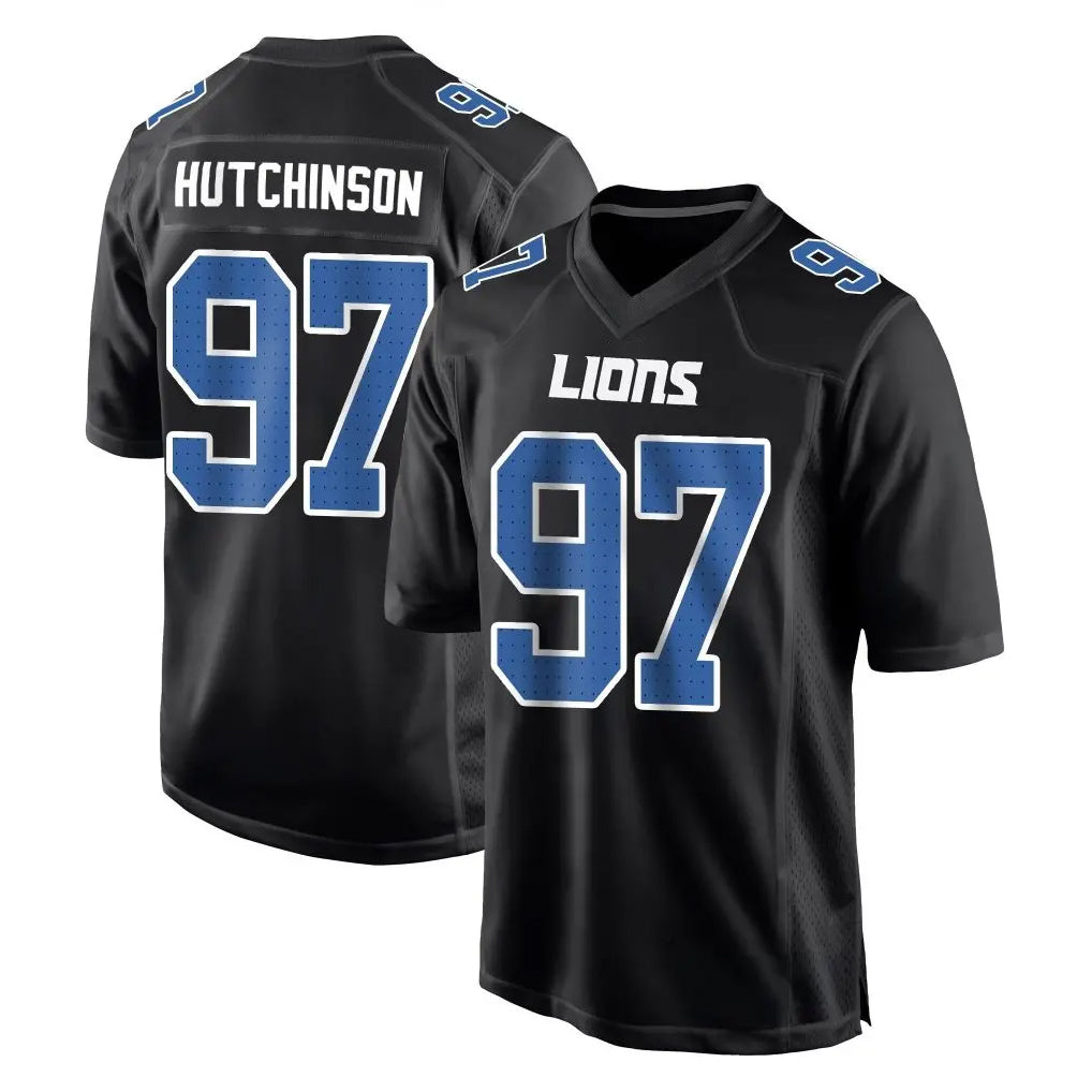 Pouc D.Lions #97 Aidan Hutchinson Player Black Fashion Home Game Stitched Jerseys