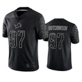 Pouc D.Lions #97 Aidan Hutchinson Player Black REFLECTIVE Limited Stitched Jerseys