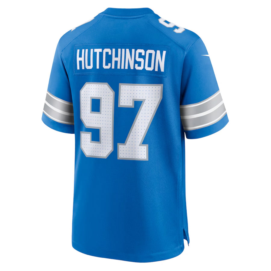 Pouc D.Lions #97 Aidan Hutchinson Player Blue Home Game Stitched Jerseys