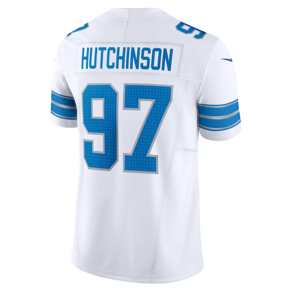 Pouc D.Lions #97 Aidan Hutchinson White Vapor F.U.S.E. Limited Stitched Jerseys