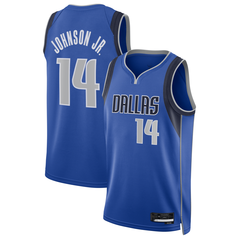 Pouc D.Mavericks #14 Morez Johnson Jr. Blue Swingman Jerseys - Icon Edition