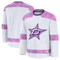 Pouc D.Stars White 2024 Hockey Fights Cancer Practice Jerseys