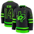 Pouc D.Stars #14 Jamie Benn Black Alternate Premium Jerseys