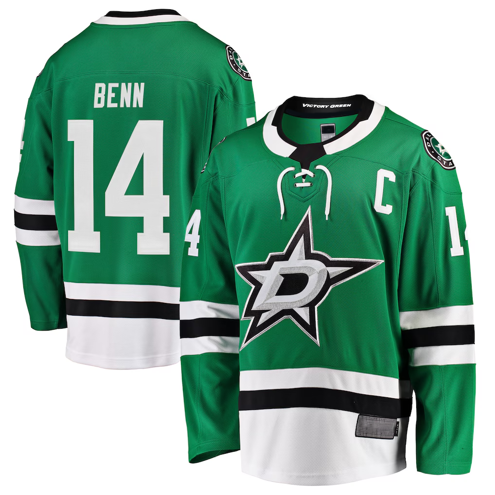 Pouc D.Stars #14 Jamie Benn Green Breakaway Player Jerseys