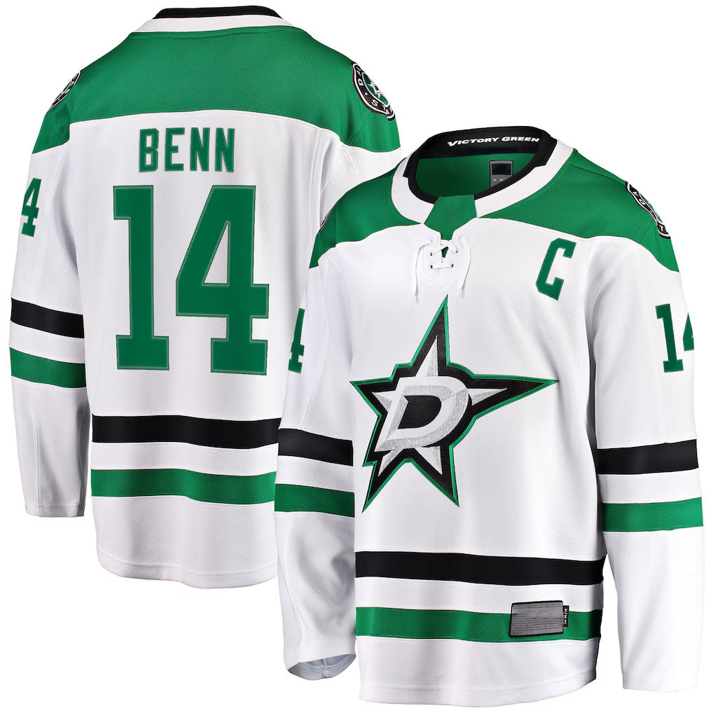 Pouc D.Stars #14 Jamie Benn White Breakaway Jerseys