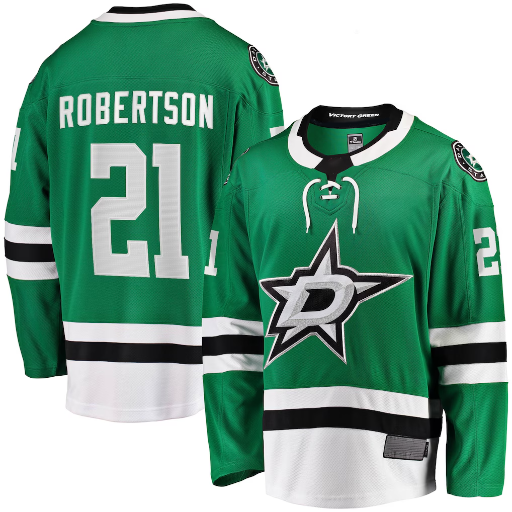 Pouc D.Stars #21 Jason Robertson Kelly Green Home Breakaway Replica Jerseys