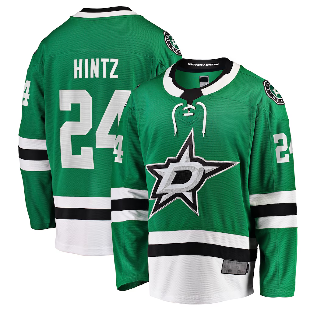 Pouc D.Stars #24 Roope Hintz Kelly Green Home Breakaway Player Jerseys