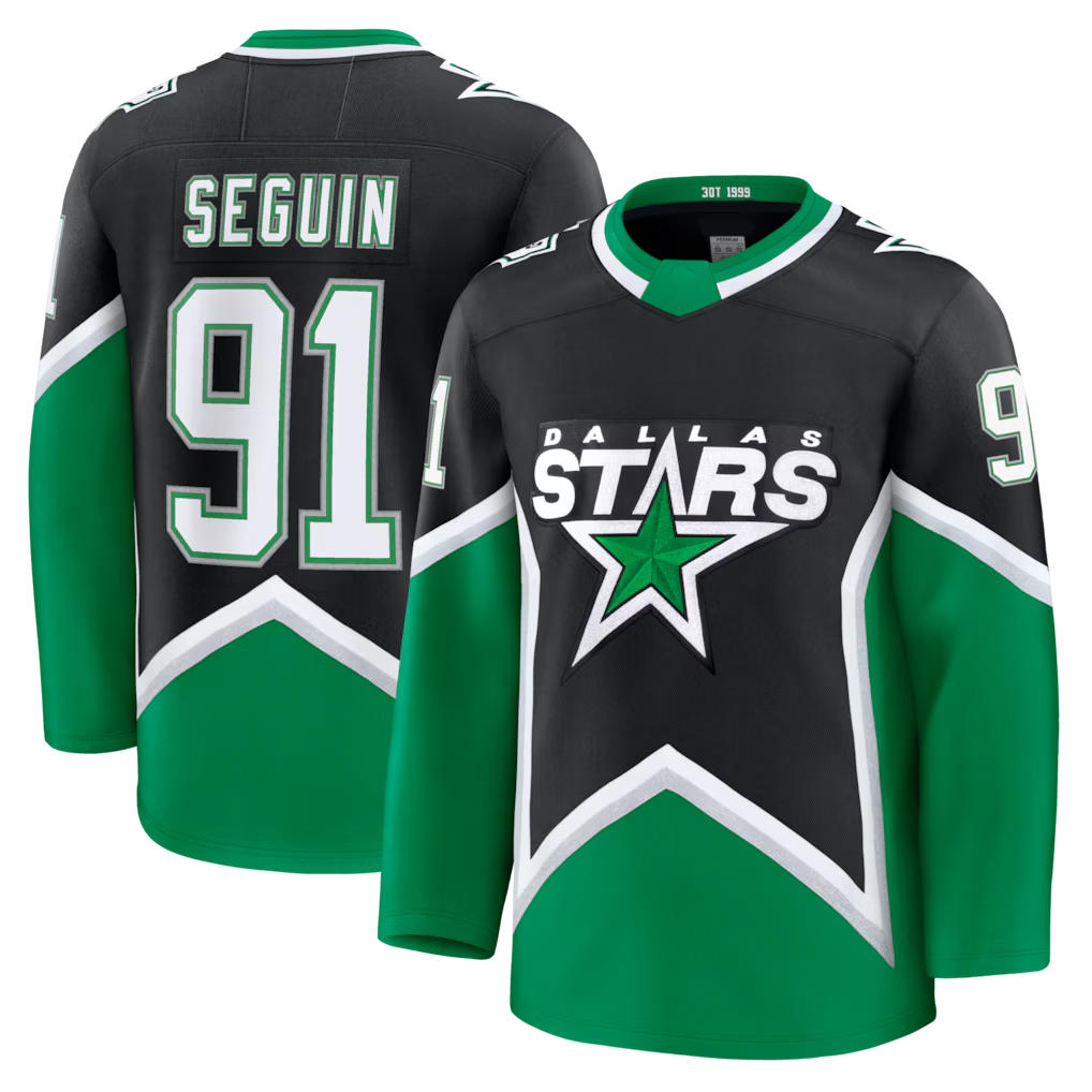 Pouc D.Stars #91 Tyler Seguin Black Alternate Premium Jerseys