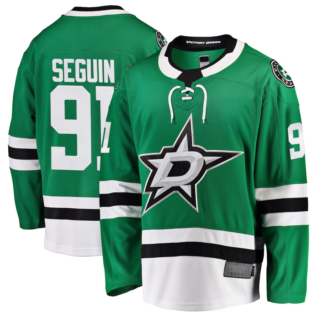 Pouc D.Stars #91 Tyler Seguin Green Breakaway Player Jerseys