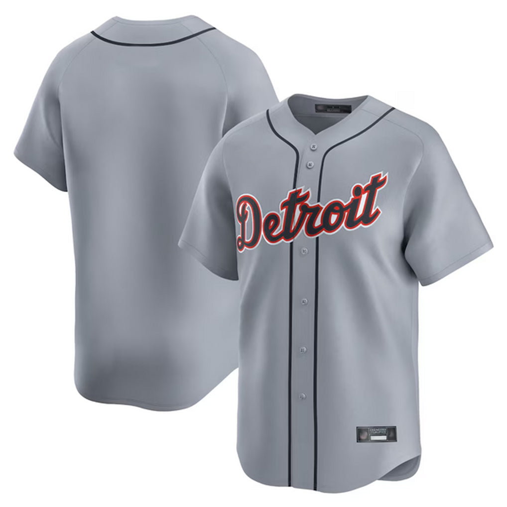 Pouc D.Tigers Gray Home Limited Blank Player Stitched Jerseys