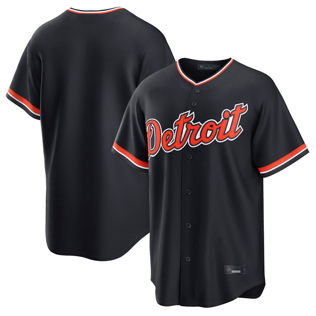 Pouc D.Tigers Navy Home Game Blank Player Stitched Jerseys