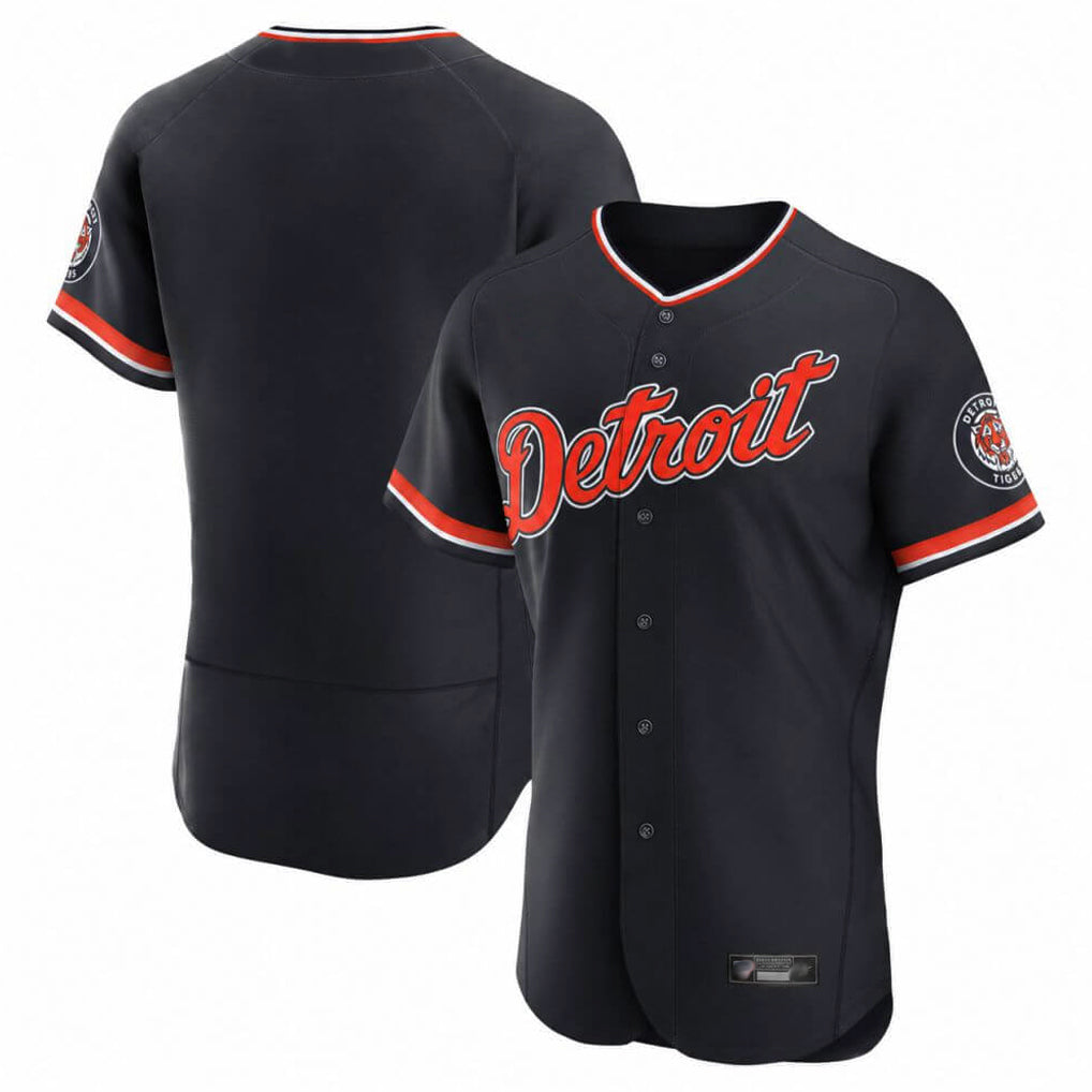 Pouc D.Tigers Navy Limited Elite Home Game Blank Player Stitched Jerseys