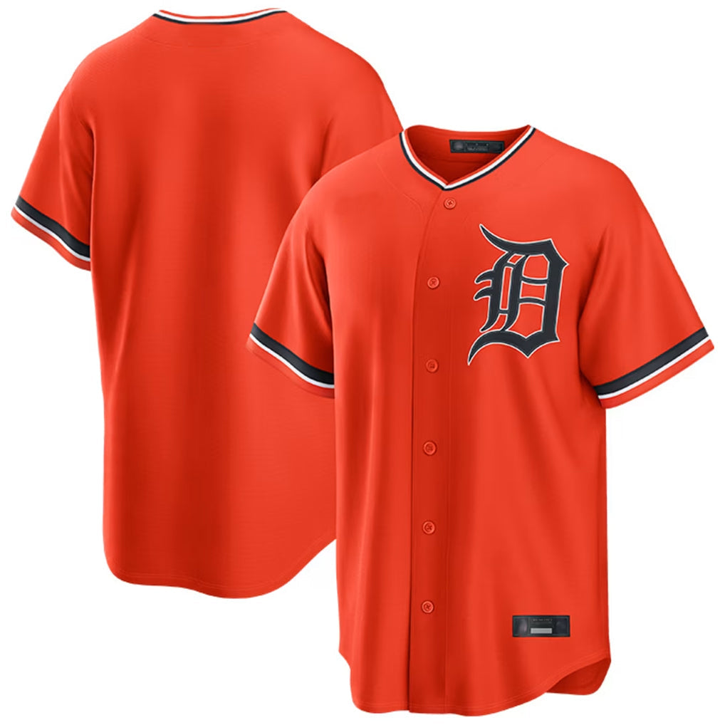 Pouc D.Tigers Orange Home Game Blank Player Stitched Jerseys