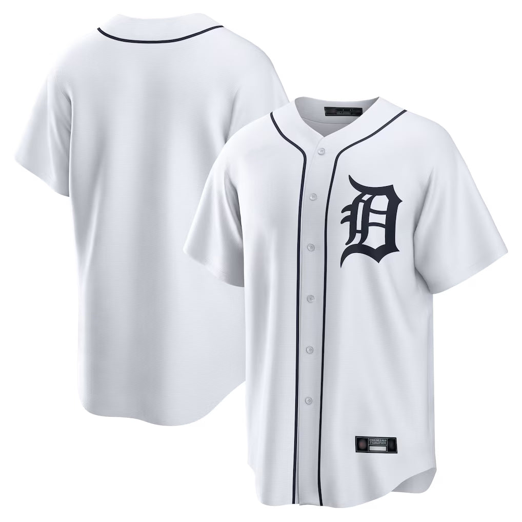 Pouc D.Tigers White Home Game Blank Player Stitched Jerseys