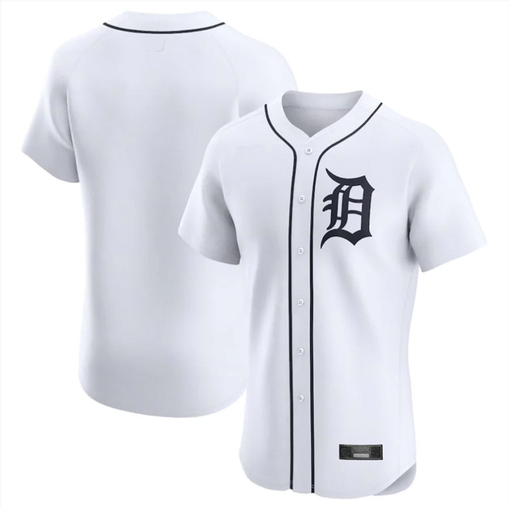 Pouc D.Tigers White Limited Elite Home Blank Player Stitched Jerseys