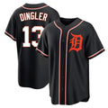 Pouc D.Tigers #13 Dillon Dingler Player Black Fashion Out Home Game Stitched Jerseys