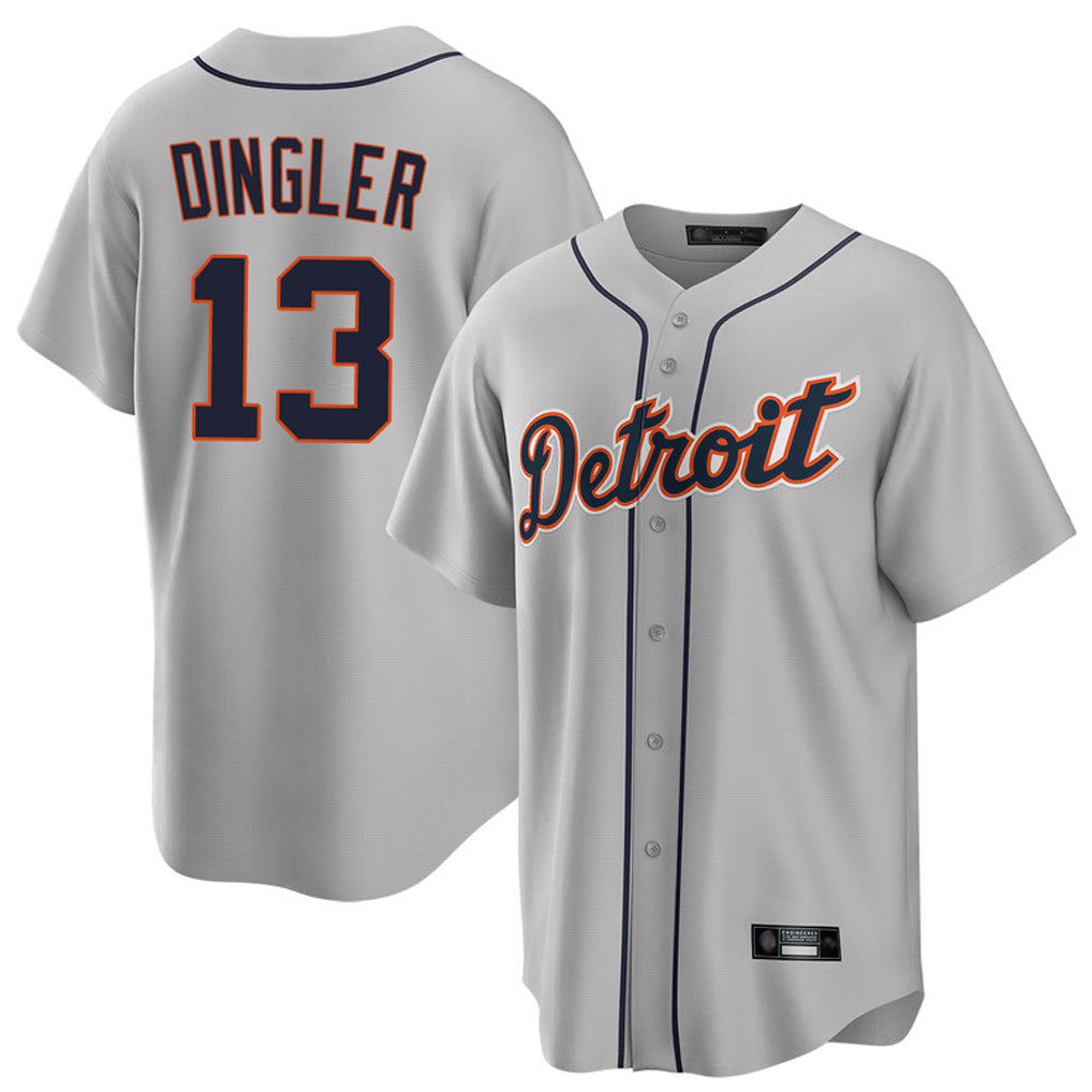 Pouc D.Tigers #13 Dillon Dingler Player Gray Home Game Stitched Jerseys